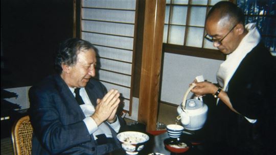Dom Giussani no Monte Koya com Shodo Habukawa, em 1987.
